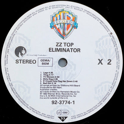 ZZ Top. Eliminator VG+VG