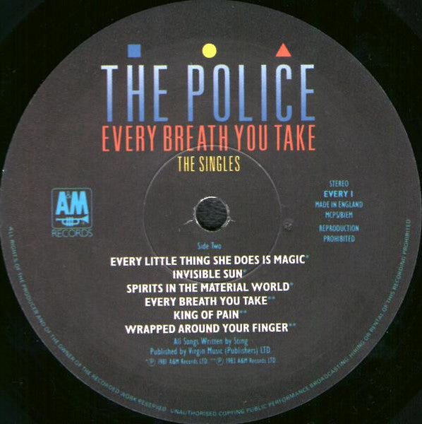 The Police. Every Breath You Take ( The Singles ) PRS Pressing VG+VG