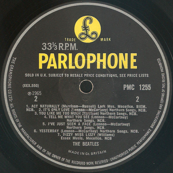 The Beatles. Help Mono ( 1st Pressing ) VG G+