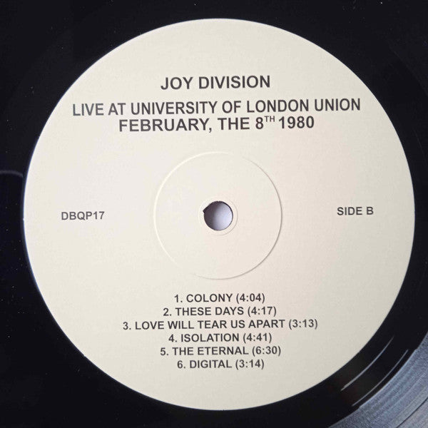 Joy Division. Live At University Of London Union February, The 8th 1980