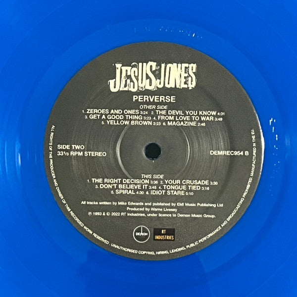 Jesus Jones. Perverse ( 140g Blue Vinyl )