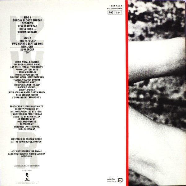 U2. War ( Gatefold French Black Labels Release ) VG+VG