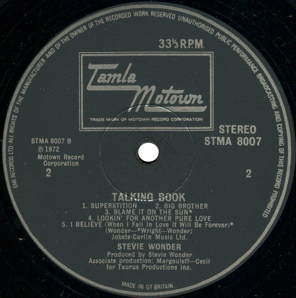 Stevie Wonder. Talking Book ( Gatefold ) VG+VG - Ad-Astra Records