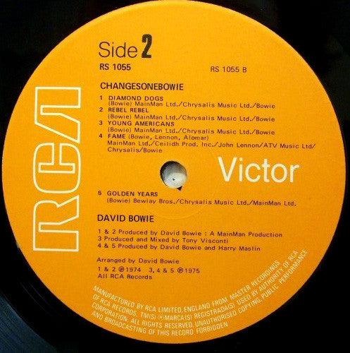 David Bowie. ChangesOneBowie VG+VG