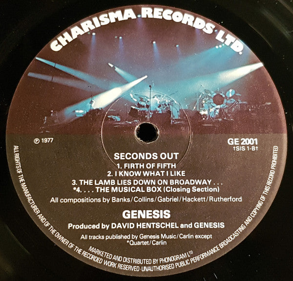 Genesis. Seconds Out ( Double ) VG+VG