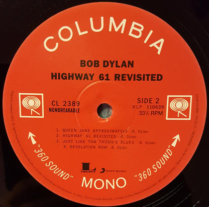 Bob Dylan. Highway 61 Revisited (  Reissue, Repress, Mono, 180 Gram ) VG+VG+