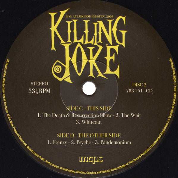 Killing Joke. Live At Lokerse Feesten, 2003 ( Album, Record Store Day, Deluxe Edition, Limited Edition, Reissue )