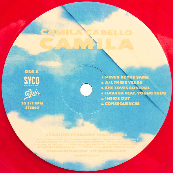 Camila Cabello. Camila ( Ltd Edition Red Vinyl ) VG+VG+