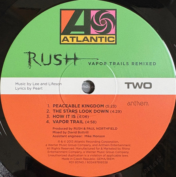 Rush. Vapor Trails Remixed ( Re Issue Double )