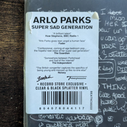 Arlo Parks. Super Sad Generation ( Limited Edition, Reissue, Clear + Black Splatter ) VG+VG+