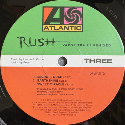 Rush. Vapor Trails Remixed ( Re Issue Double )