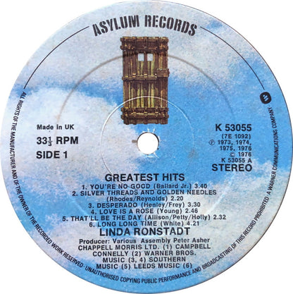 Linda Ronstadt. Greatest Hits VG VG