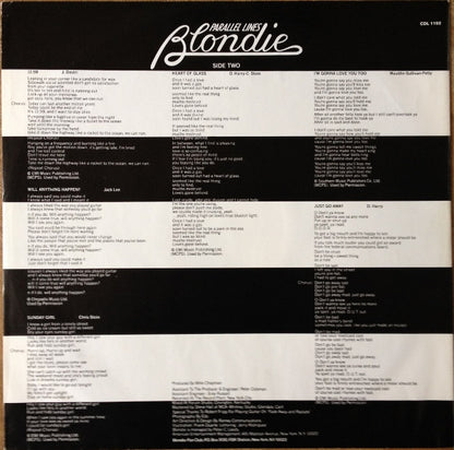 Blondie. Parallel Lines ( UK Ist Edition ) VG G+