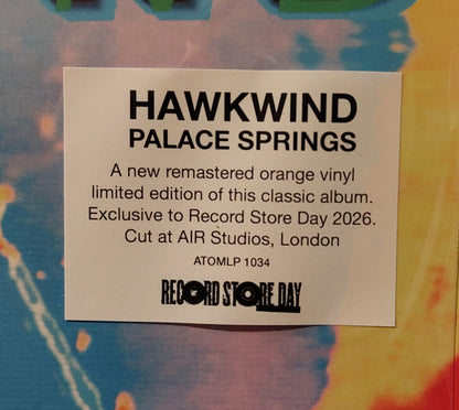 Hawkwind. Palace Springs ( Record Store Day, Limited Edition, Reissue, Remastered, Orange )