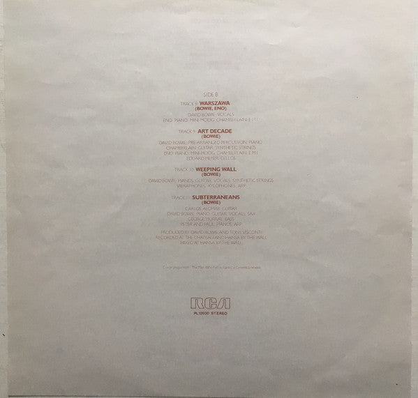 David Bowie. Low ( 1st Issue ) VG+VG - Ad-Astra Records