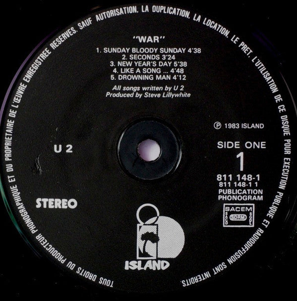 U2. War ( Gatefold French Black Labels Release ) VG+VG