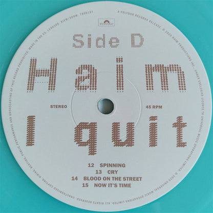 Haim. I Quit (  2 × Vinyl, LP, 45 RPM, Album, Limited Edition, Stereo, Light Blue Translucent )