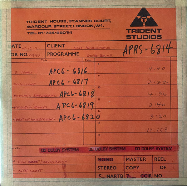 David Bowie. Waiting In The Sky (Before The Starman Came To Earth) Record Store Day, Limited Edition, Stereo, Half Speed Master