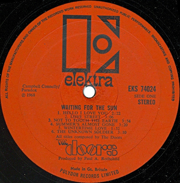 The Doors. Waiting For The Sun ( Gatefold ) VG+VG