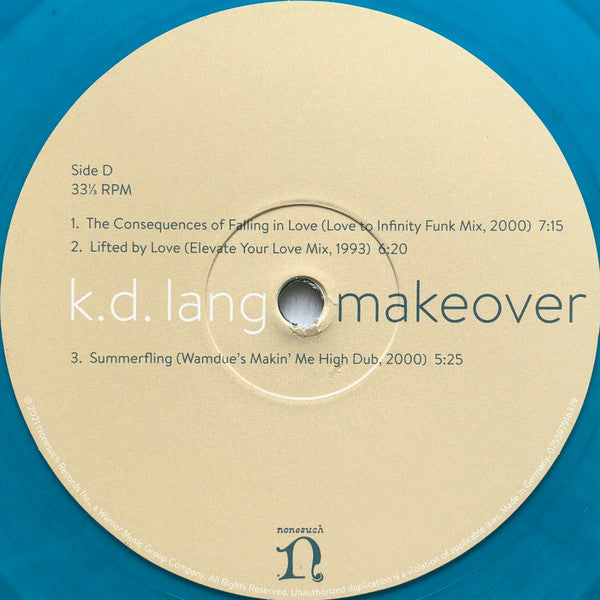 K.D Lang. Makeover ( Double Transparent Turquoise ) VG+VG+