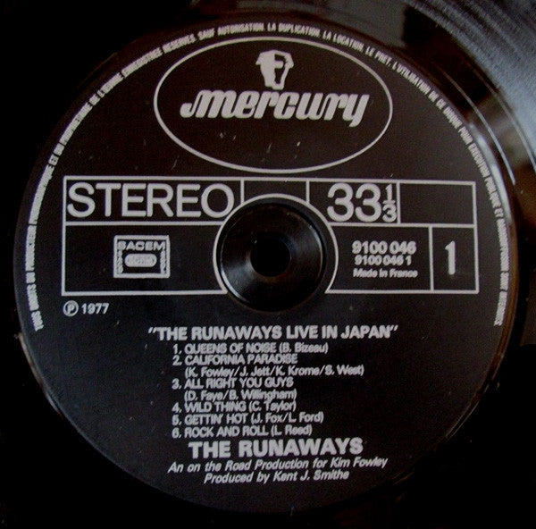 The Runaways. Live In Japan ( French Gatefold ) VG+VG