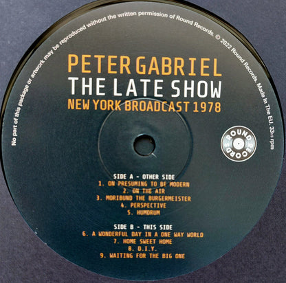 Peter Gabriel. The Late Show (New York Broadcast 1978) Double Album