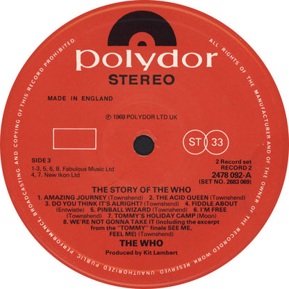 The Who. The Story Of The Who ( Booklet ,  Stereo, Mono, mixed lacquers Double Gatefold ) VG+VG