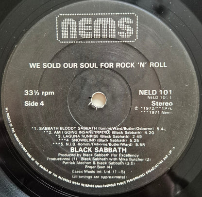 Black Sabbath. We Sold Our Soul For Rock 'N Roll ( Double Gatefold Re Issue ) VG+VG