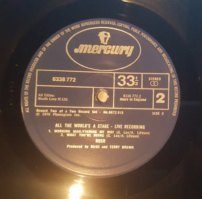 Rush. All The World's A Stage ( Gatefold Double ) VG+VG
