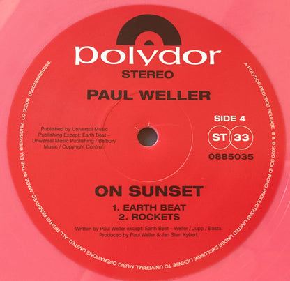 Paul Weller. On Sunset ( Double Limited Edition, Peach/Pink ) VG+VG+