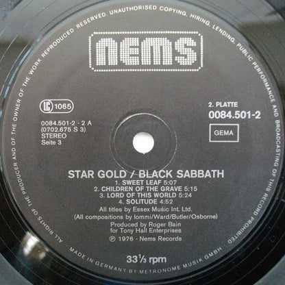 Black Sabbath. Star Gold ( German Import Double ) VG+VG