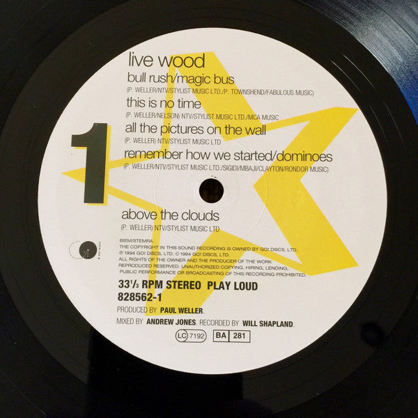 Paul Weller. Live Wood ( Double ) VG+VG+