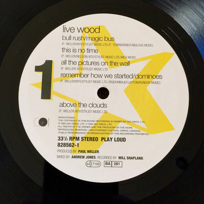 Paul Weller. Live Wood ( Double ) VG+VG+