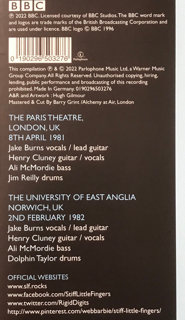 Stiff Little Fingers. BBC Live In Concert (Ltd Record Store Day Double Vinyl) - Ad-Astra Records