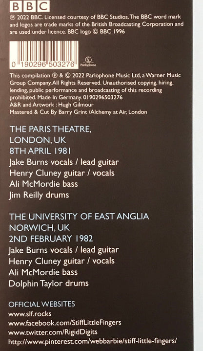 Stiff Little Fingers. BBC Live In Concert (Ltd Record Store Day Double Vinyl) - Ad-Astra Records