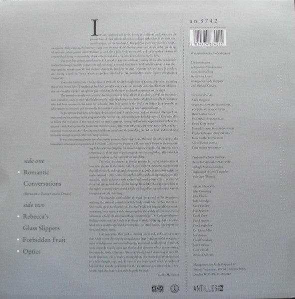 Andy Sheppard. Introductions In The Dark VG+VG